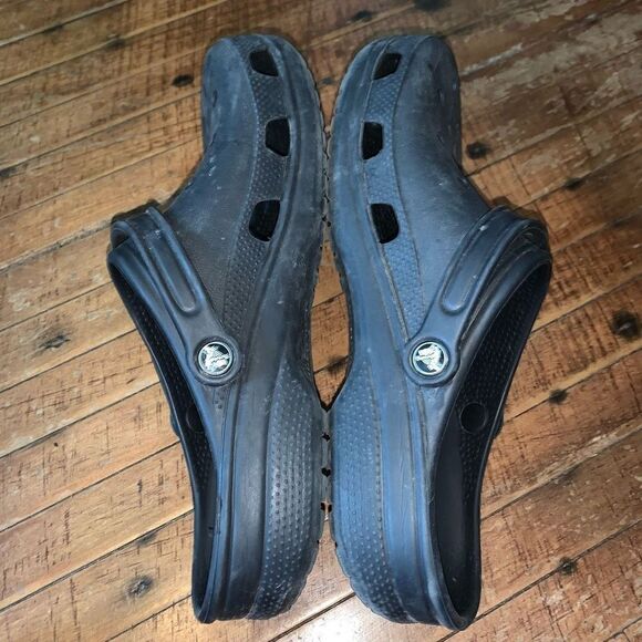 Crocs black rubber arch support ortho washable nursing clogs - Picture 3 of 4